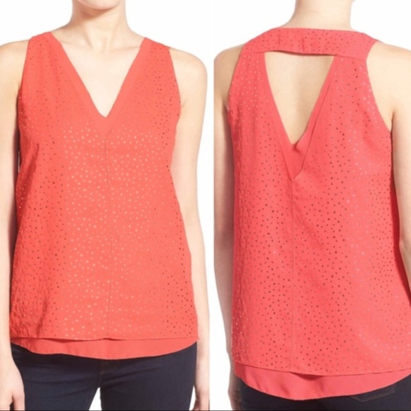 Cooper & Ella Coral/Gold Dot Harper Top - Picture 4 of 6